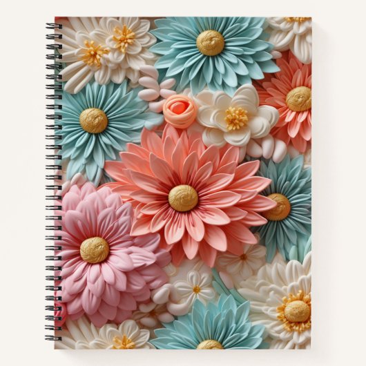 Pastell-Blume Notizblock (Vorderseite)