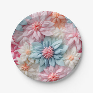 Pastell-Blume Pappteller