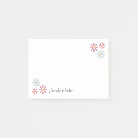 Pastell-Blume Post-it Klebezettel (Vorderseite)
