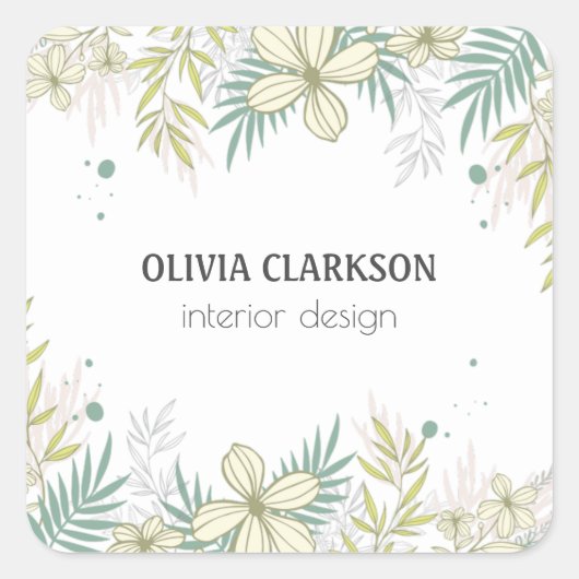 Pastell-Blume Quadratischer Aufkleber (Vorderseite)