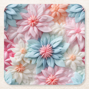 Pastell-Blume Rechteckiger Pappuntersetzer