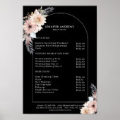 Pastell Blume Salon Preisliste Plakat (Vorne)