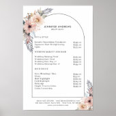 Pastell Blume Salon Preisliste Plakat (Vorne)