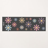 Pastell-Blume Schwarz Yogamatte (Vorderseite (Horizontal))