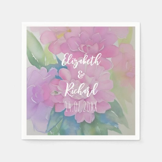Pastell-Blume Serviette (Vorderseite)