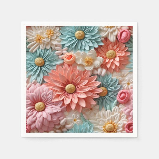 Pastell-Blume Serviette (Vorderseite)