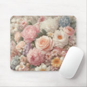 Pastell Blume Shabby Chic Rose Blumenmuster Mousepad (Mit Mouse)
