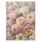Pastell Blume Shabby Chic Rose Blumenmuster Notizblock (Vorderseite)