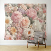 Pastell Blume Shabby Chic Rose Blumenmuster Wandteppich (Beispiel (Horizontal))