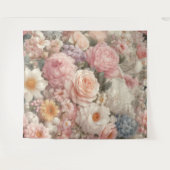 Pastell Blume Shabby Chic Rose Blumenmuster Wandteppich (Vorderseite (Horizontal))
