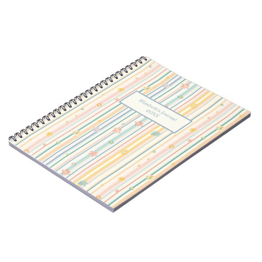 Pastell-Blume Stripes-Journal Notizblock (Linke Seite)