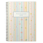 Pastell-Blume Stripes-Journal Notizblock (Vorderseite)