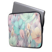 Pastell-Blume und Blätter im Lila Hintergrund Laptopschutzhülle (Vorderseite Links)