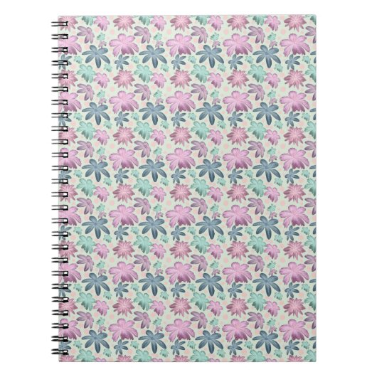 Pastell-Blumen-Aquarellmuster Notizblock (Vorderseite)