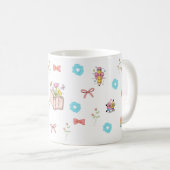 Pastell-Blumen-Buch-Ästhetik-Tasse Kaffeetasse (VorderseiteRechts)