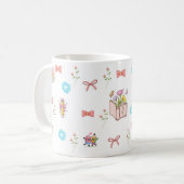Pastell-Blumen-Buch-Ästhetik-Tasse Kaffeetasse (Vorderseite Links)