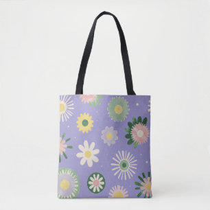 Pastell-Blumen-Burst-Muster-Tragetasche Tasche