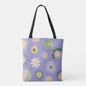 Pastell-Blumen-Burst-Muster-Tragetasche Tasche (Rückseite)