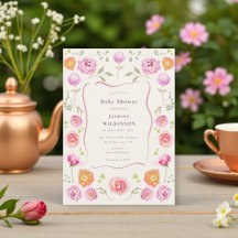 Pastell-Blumen-Coquette Baby-Shower