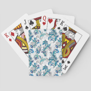 Pastell-Blumen-Doodle-Vintage-Muster. Spielkarten