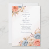 Pastell-Blumen-Eleganzrahmen Einladung (Vorderseite)
