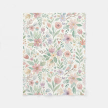 Pastell-Blumen-Fliesblankets