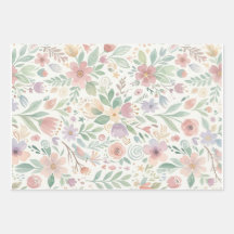Pastell-Blumen-Fliesenumschlagpapierbögen