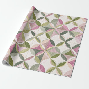 Pastell-Blumen-Geometrie-Cottagecore-Muster Geschenkpapier