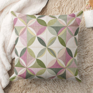 Pastell-Blumen-Geometrie-Cottagecore-Muster Kissen
