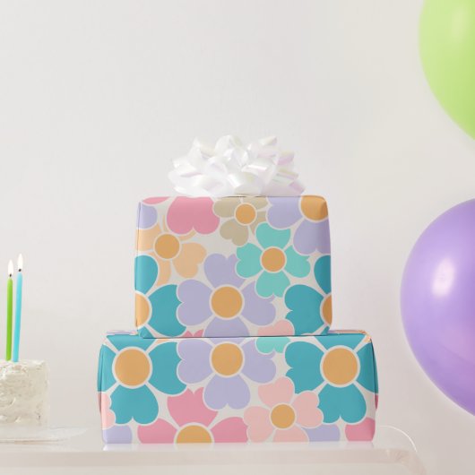 Pastell-Blumen-Geschenkpapier Geschenkpapier (Partygeschenke)