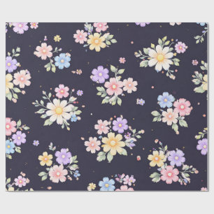 Pastell Blumen Geschenkpapier Vintage Cottagecor