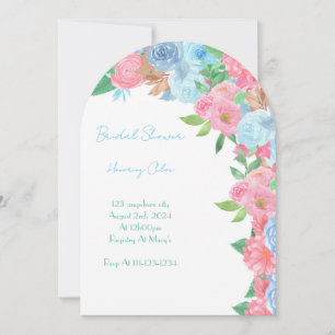 PASTELL BLUMEN-HOCHZEITSPAAR FRÜHLING SOMMER EINLADUNG