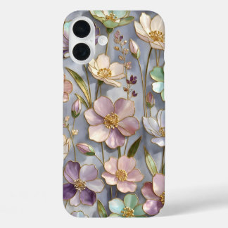 Pastell-Blumen-iPhone-Hülle Elegantes Blumen-Desig iPhone 16 Plus Hülle