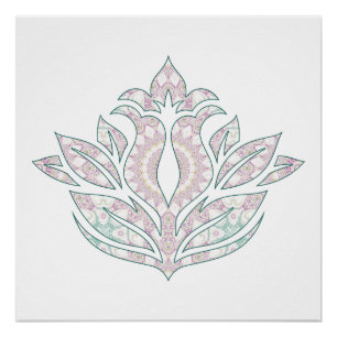 Pastell-Blumen-Mandala-Design Poster