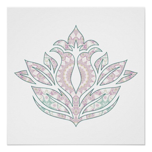 Pastell-Blumen-Mandala-Design Poster (Vorderseite)