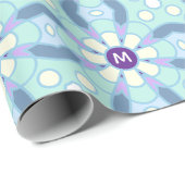 Pastell-Blumen-Mandala-Monogramm-Buchstaben-Design Geschenkpapier (Rolleneckpunkt)