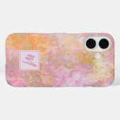 Pastell-Blumen mit schicker Schriftmonogramm Case-Mate iPhone Hülle (Rückseite (Horizontal))