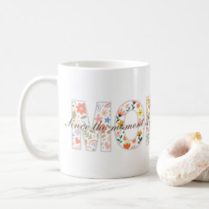 Pastell Blumen MOM Sentimentales Zitat Design Kaffeetasse