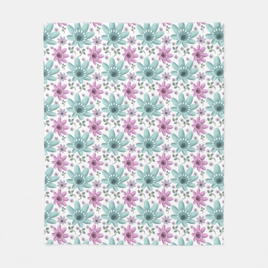 Pastell-Blumen-Nahtloses Muster Fleecedecke (Vorderseite)