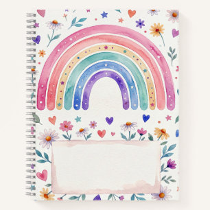 Pastell-Blumen-Name-Notizbuch Notizblock