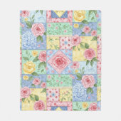 Pastell-Blumen-Patchwork-Picknick-Muster (10) Fleecedecke (Vorderseite)