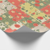 Pastell-Blumen-Patchwork-Picknick-Muster (11) Geschenkpapier (Ecke)