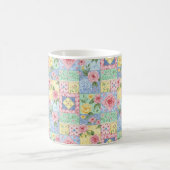 Pastell-Blumen-Patchwork-Picknick-Muster (11) Kaffeetasse (Mittel)