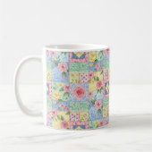 Pastell-Blumen-Patchwork-Picknick-Muster (11) Kaffeetasse (Links)