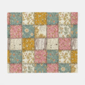 Pastell Blumen-Patchwork-Picknick-Muster (12) Fleecedecke (Vorderseite (Horizontal))