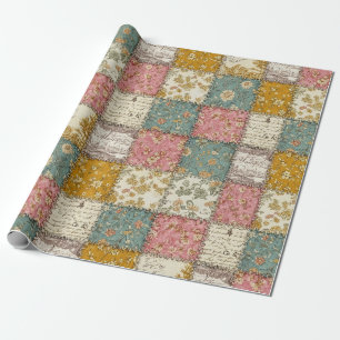 Pastell-Blumen-Patchwork-Picknick-Muster (12) Geschenkpapier