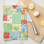 Pastell-Blumen-Patchwork-Picknick-Muster (1) Geschirrtuch (Viertel Falte)