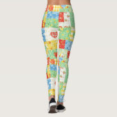 Pastell-Blumen-Patchwork-Picknick-Muster (1) Leggings (Rückseite)
