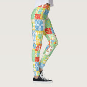 Pastell-Blumen-Patchwork-Picknick-Muster (1) Leggings (Rechts)
