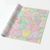 Pastell-Blumen-Patchwork-Picknick-Muster (4) Geschenkpapier (Ungerollt)